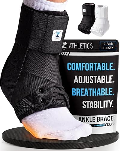 Z ATHLETICS Ankle Brace for Women & Men - Lace Up Adjustable Support with Side Stabilizers for Sprained Ankle, Achilles Tendonitis Relief | Basketball, Volleyball, Running & Sports Recovery - Image 1