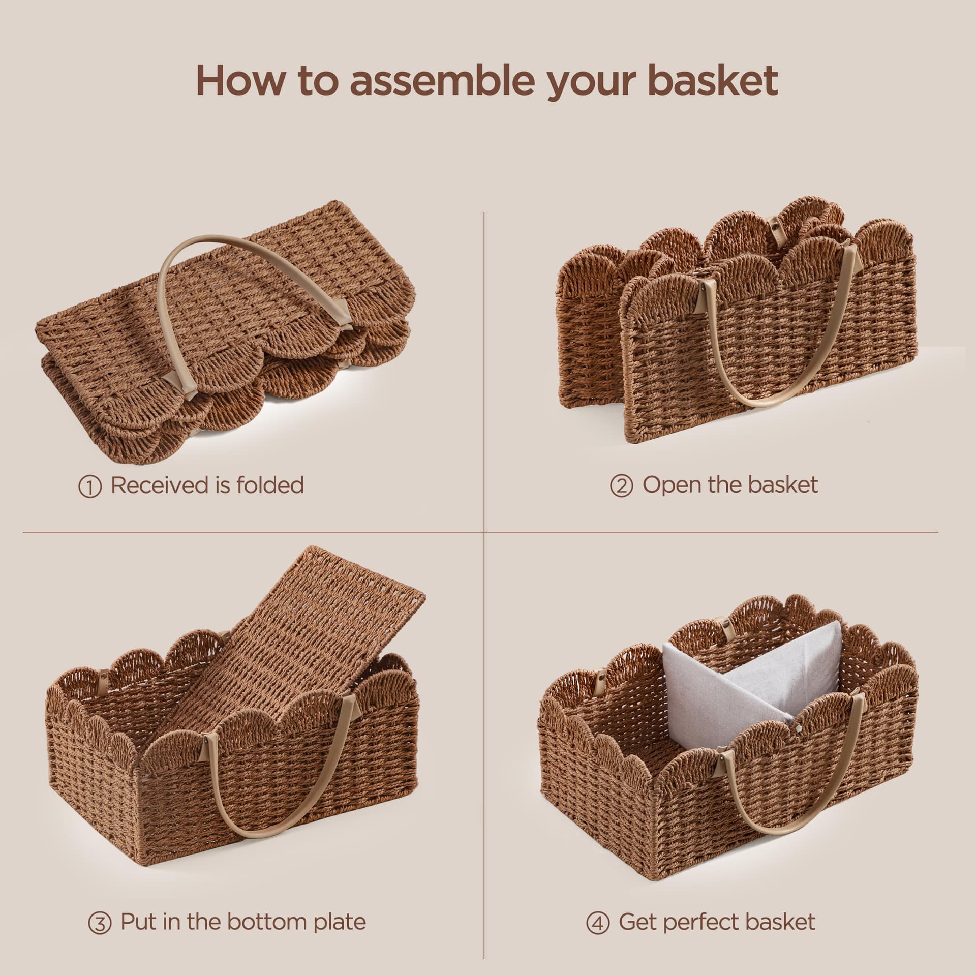 HBlife Large Baby Diaper Caddy, Paper Rope Storage Baskets Nursery Bin with Removable Divider, Portable Car Organizer for Diapers, Baby Shower Gifts, Newborn Essentials Must Haves thumbnail 7