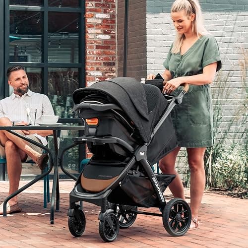 Chicco Bravo Primo 3-in-1 Trio Travel System, Bravo Primo Quick-Fold Stroller with KeyFit 35 Zip Infant Car Seat and Base, Springhill/Black thumbnail 2
