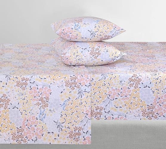 Feather & Stitch Softest 100% Cotton Sheets, 300 Thread Count Percale Weave Bedding, 16" Deep Pocket, Cooling Sheets, Breathable Bed Set, Hotel Premium Quality (King, Victorian Floral) thumbnail 2