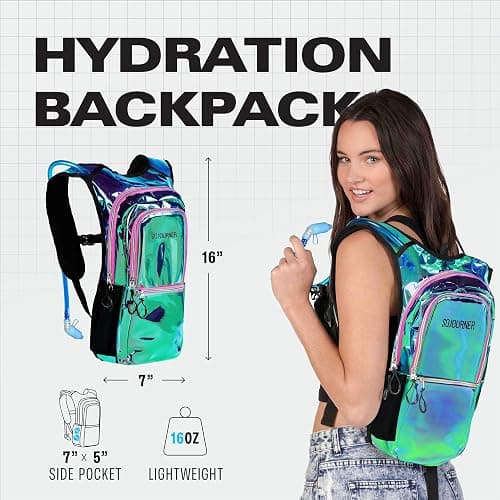 Sojourner Hydration Pack, Hydration Backpack - Water Backpack with 2l Hydration Bladder, Festival Essential - Rave Hydration Pack Hydropack Hydro for Hiking, Running, Biking, Festival Gear thumbnail 2