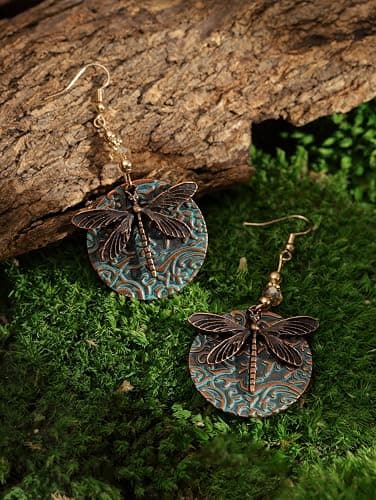 MINACHI Ethnic Vintage Bohemian Retro Antique Turquoise Color Theme Dangle Drop Earrings, Boho Jewelry Gift for Women thumbnail 2