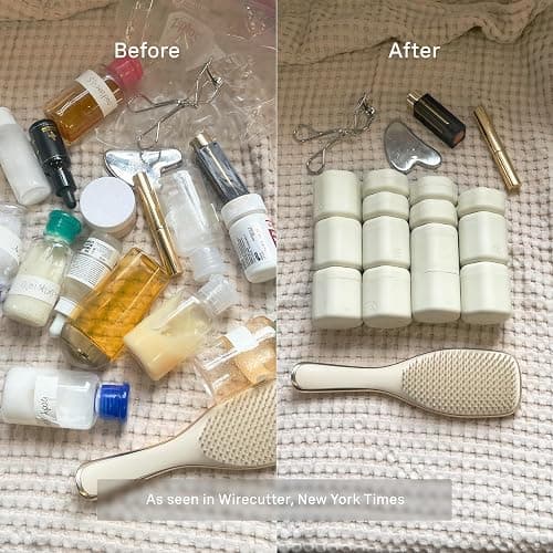 Cadence Extender - Add On to Any Flex Magnetic Containers with Lids,Extension to Travel Bottles for Toiletries - Carry On Travel Essentials For Women/Men - Adds Additional 1.43 fl oz - 3pk, Sand thumbnail 7