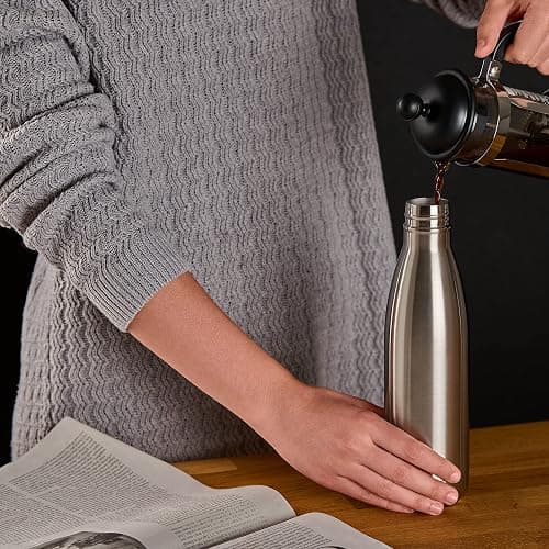 Blumtal® Bouteille isotherme Charles- Gourde 1l- Gourde inox 1l sans BPA froid&chaud- Contenant isotherme en métal- Bouteille d'eau- Contenant 1l- Gourde isotherme 1l- Noir thumbnail 2