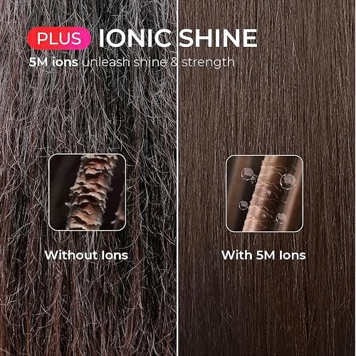TYMO Ring Plus Hair Straightener Brush, Ionic Straightening Comb, 9 Temps | Straightening Brush with Negative Ions for Women, Titanium Coating, LED Display, Dual Voltage, Black thumbnail 5