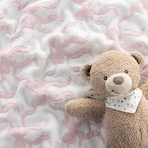 Berkshire Baby Blanket,Ultra-Plush Reversible Chenille Knit Toddler Blanket,Cute Pattern Nursery Crib Blanket,Ideal Baby Gift(30x40 Inches,Ribbon Bow White Pink) thumbnail 7