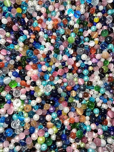 Cat's Eye Beads, Pearl, Crystal, Glass, Acrylic, 3/4 Pounds Loose Assorted Mixed DIY Jewelry Kit, Crafting Projects thumbnail 3