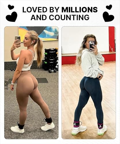 DMoose Ankle Strap for Cable Machine - One Size Fit with Premium Padding, Workout Kickback Ankle Cuffs, Ankle Bands for Working Out, Booty Workouts, Leg Extension, Hip Abductors & Lower Body Exercises thumbnail 7