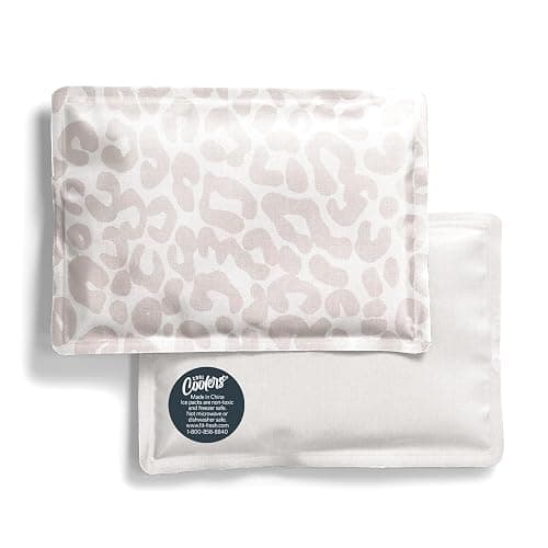 Fit & Fresh Cool Coolers 2 Pack Soft Ice for Lunch Bags, Flexible Stretch Nylon, Durable, Reusable Lunch Box Ice Packs, Soft Ice, Reusable Freezer Packs, Lunch Ice, Easy to Clean, Ivory Feline - Image 1