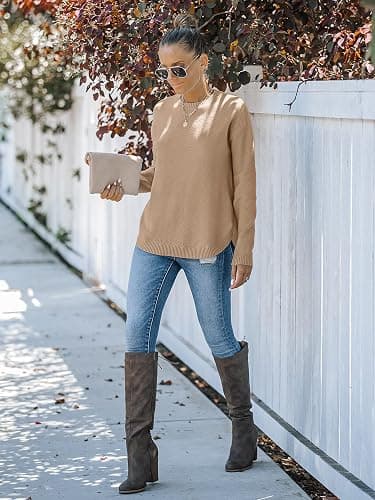 MEROKEETY Fall Long Sweaters for Women 2026 Trendy Long Sleeve Cute Knit Outfits Loose Fit Crewneck Work Casual Pullover thumbnail 9