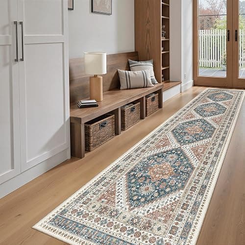 Madane Runner Rugs for Hallway 2x10 Long Washable Non-Slip Hallway Runner Rug Low-Pile Stair Kitchen Runner Throw Carpet for Entrance Living Dining Laundry Room (Navy Blue, 2 x 10) thumbnail 3