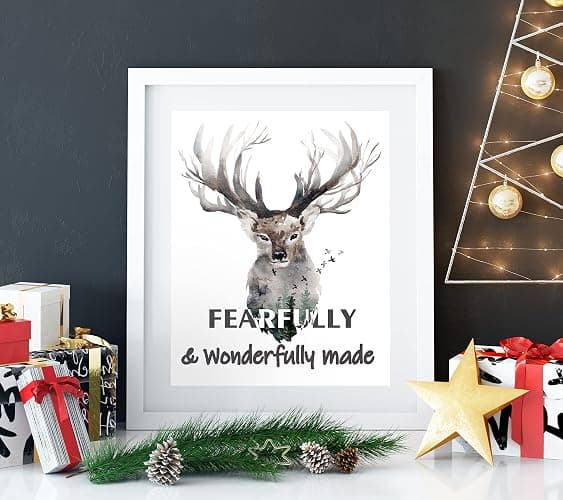 Forest Animals Bible Verse Poster ， Inspirational Quote Poster ，Watercolor Wall Art for Kids Room Decor ，suitable for Kids Room ,Playroom Nursery Decor Decor | 4-pack20.32 x 25.40 cm (Unframed) thumbnail 5