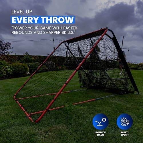 Baseball Rebounder Net | 12-Angle Baseball Pitching Net w/ 9 Pocket Nets – Softball & Baseball Training Equipment – Multi-Sport Bounce Back Net for Soccer, Volleyball, Basketball, Lacrosse & More thumbnail 2