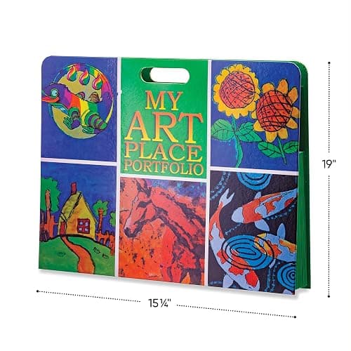 HearthSong My Art Place Expandable Color-Tabbed Portable Art Storage Portfolio with Decorative Frame, 19" x 15¼" thumbnail 3