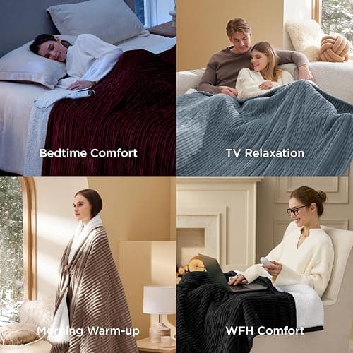 Bedsure GentleSoft Heated Blanket Throw - Black thumbnail 6