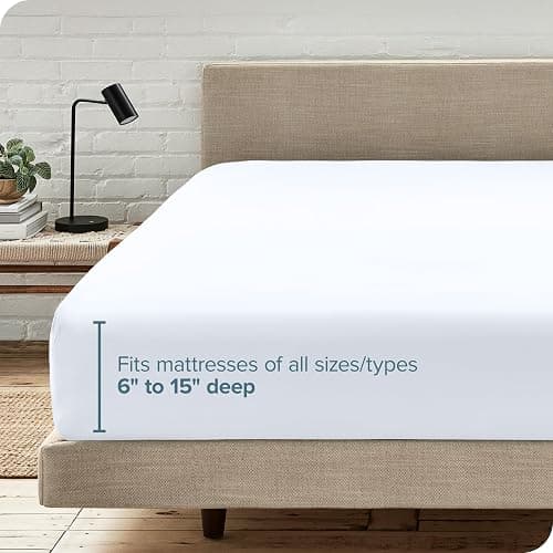 Bare Home Fitted Bottom Sheet Full Size - Premium 1800 Microfiber - Ultra-Soft Hotel Luxury - Deep Pocket - Durable and Long Lasting (Full, White) thumbnail 6