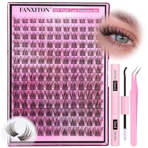 DIY Lash Extension Kit Natural Look Wispy Lash Clusters D 154 pcs Lashes Clusters 8-16 mm Eyelash Extension Kit Lash Bond and Seal Lash Tweezers Individual Lashes Lash Cluster Kit For Beginners thumbnail 9