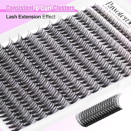 Pawotence Lash Extension Kit DIY 280pcs Individual Lash Clusters Kit 30D Cluster Eyelash Extensions Kit with Lash Bond and Seal, Lash Remover, Lash Tweezers for Self Use (30D, 8-15mm, All Kit) thumbnail 5