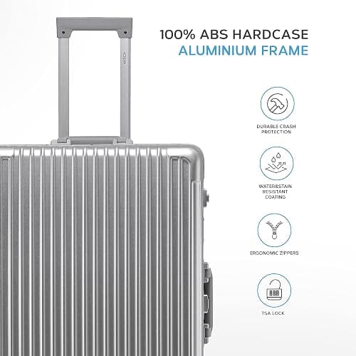 Flight Knight Premium Travel Suitcase - 8 Spinner Wheels - Built-in Side Lock Lightweight Aluminium Frame, ABS Hard Shell Carry on Check in Luggage Highly Durable - Approved for Over 100 Airlines thumbnail 2