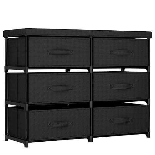 GcdPai Dresser with 6 Fabric Drawer Stand Desktop Sturdy Metal Plastic Support Tube Cube Storage Cabinet for Bedroom Organization Dorm Front Hall Entryway thumbnail 8