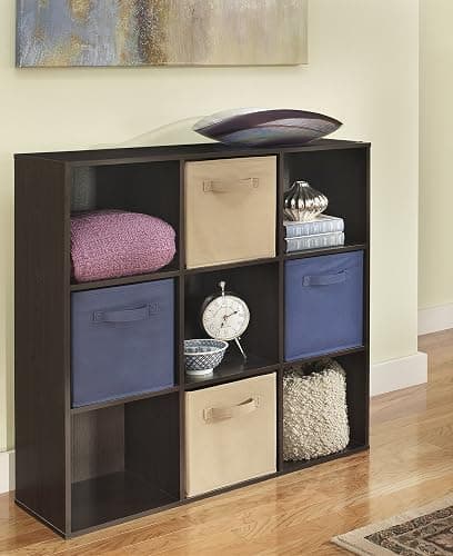 ClosetMaid 9 Cube Laminated Wood Stackable Open Bookcase Display Shelf Organizer for Household, Living Rooms, and Studies, Espresso thumbnail 3
