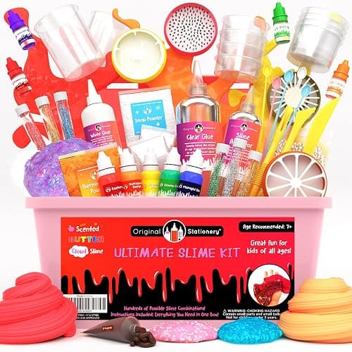 Original Stationery Ultimate Slime Kit, Awesome Pink Slime Kit to Make Fishbowl Slime, Cloud Slime, & More, Amazing Birthday & Xmas Gift Idea for Kids - Image 1