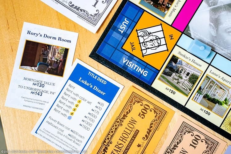 Monopoly: Gilmore Girls, Buy, Sell & Trade Iconic Stars Hollow Locations, Includes 6 Collectible Tokens Like Coffee Cup & Luke’s Hat, Fun Game for Fans & Families, Official Gilmore Girls Merchandise thumbnail 7