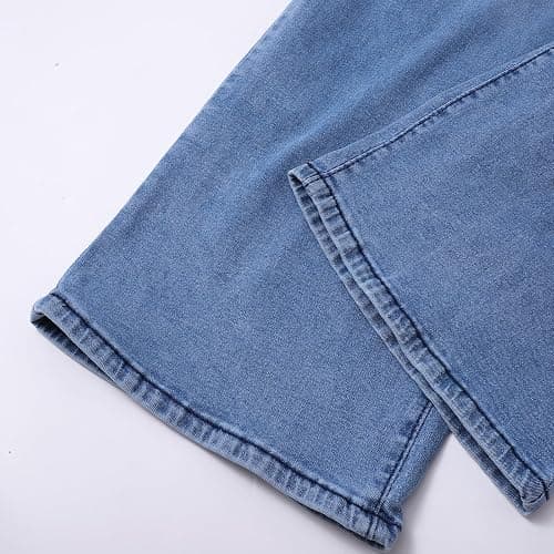 Kifszeury Wide Leg Jeans Woman | High Waisted Stretchy Baggy Jean, Elastic Waist Pull On Sweatpant, Long Straight Denim Pants thumbnail 2