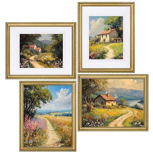 eletecpro 11x14 Picture Frames Set of 4, Vintage Photo Frame with Glass, Gold Frames 11 x 14 Display 8x10 Photo with Mat or 11x14 without Mat for Tabletop or Wall Decor, Gold thumbnail 7