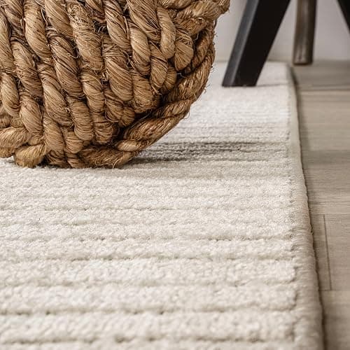 JONATHAN Y Hallie High-Low Curve Ivory/Cream Indoor/Outdoor Area Rug, 5x8, Minimalist, Pet Friendly, Non-Shedding, Stain Resistant, Hose-Washable for Backyard, Patio, Porch (SCN100B-5) thumbnail 7