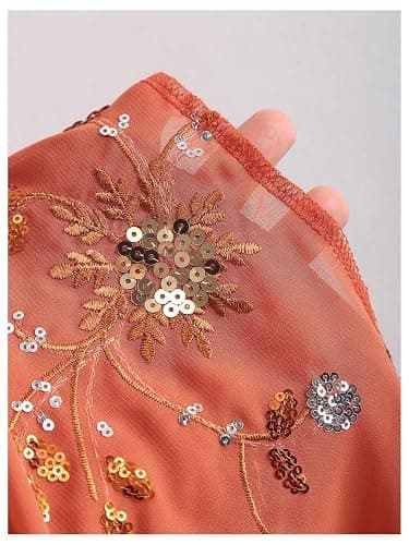 SweatyRocks Women's Sequin Embroidery Y2K Mini Skirts Tie Front Low Waist Boho Summer Skirt thumbnail 5