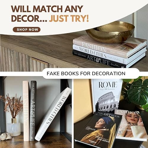 Elegant Decorative Books - Set of 3 Designer Faux/Fake Books for Decoration - Enhance Your Coffee Table, Mantle & Bookshelf Decor - Book Decor Aesthetic Collection - Real Blank Pages Inside thumbnail 4