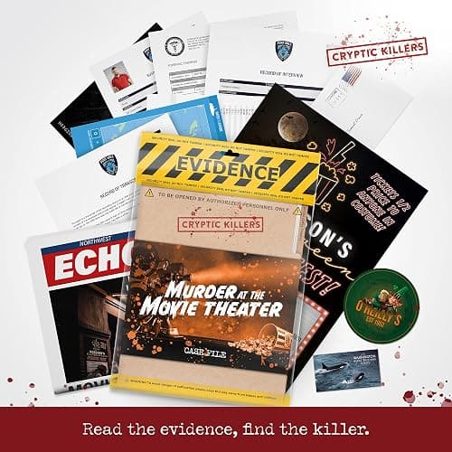 Cryptic Killers Unsolved Murder Mystery Game - Cold Case File Investigation - Detective Clues/Evidence - Solve The Crime - Individuals, Date Nights & Party Groups - Murder at The Movie Theater thumbnail 7