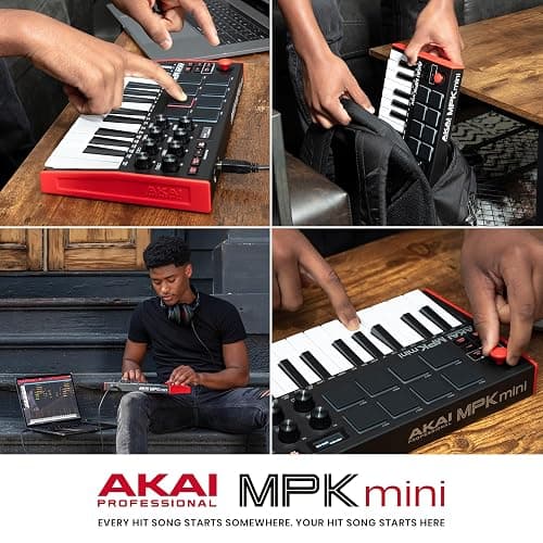 Akai Professional MPK Mini MK3-25 Key USB MIDI Keyboard Controller With 8 Backlit Drum Pads, 8 Knobs, Music Production Software and Native Instruments Sound Package (NKS Integration) thumbnail 7