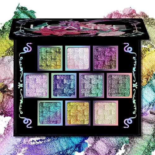 UCANBE Chameleon Multichrome Eyeshadow Palette, 10 Colors Shifting Chromatic Light-Reflecting Metallic Eye Shadow, Multi-Use Blendable Holographic Glitter Shimmer Eye Makeup Pallet (Solar Python) - Image 1