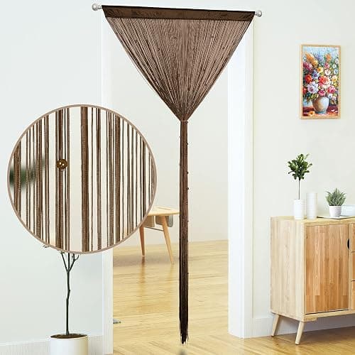 YaoYue Beaded Curtain Door String Curtains for Doorways Tassels Beads Hanging Fringe Hippie Window Hallway Entrance Wall Closet Bedroom Privacy Decor (Dark Brown, 39" W x 79" L (Pack of 1)) thumbnail 3