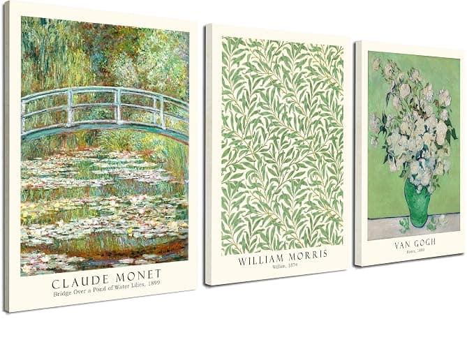 Induslyfe Framed Grass Wall Art Canvas Decor Set of 3, Matisse Wall Art Framed Prints Posters Mid Century Modern Art, Aesthetic Floral Botanical wall art for bedroom, living room, bathroom 12x16 - Image 1