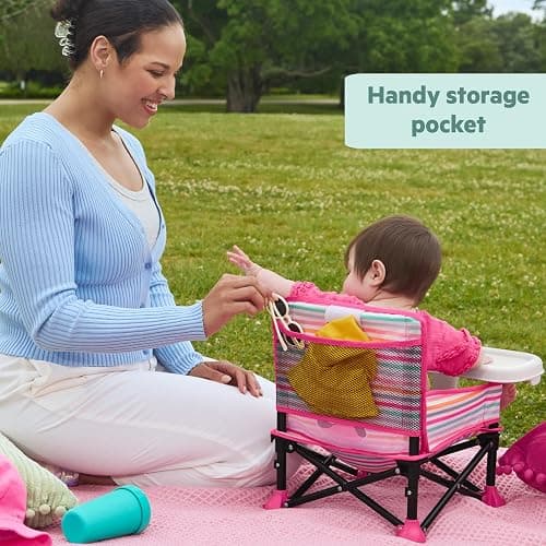 Bright Starts Disney Minnie Mouse Pop 'N Sit Portable Booster, Indoor/Outdoor Use, Floor Seat with Feeding Tray, 6 Mos - 3 Yrs thumbnail 6