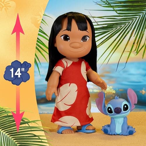 Disney Lilo & Stitch 14-inch Poseable Lilo Doll with 5-inch Stitch Figure, Collectible Toys, Toy for Fans, Girls, Kids, Ages 3 and Up by Just Play thumbnail 6