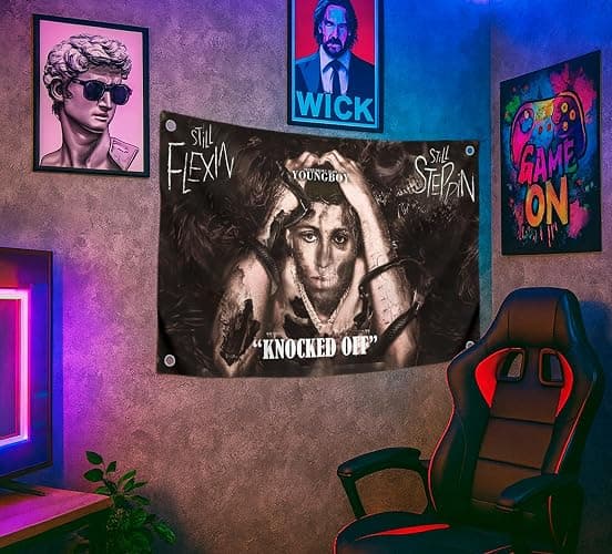 3x5 Ft Rapper Personal Art USA Polyester Flag for Outdoor or Indoor with 4 Grommets - American Single Sided Flag for College Dorm Room Bedroom Men Cave - Wall Rap Music Decorations for Boys or Girls thumbnail 6