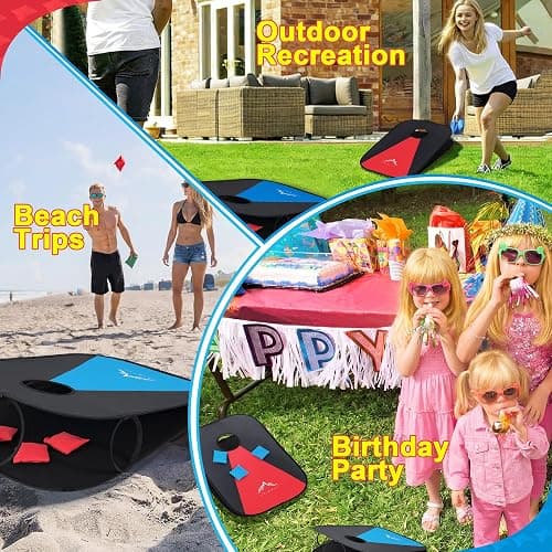 Himal Collapsible Portable Corn Hole Boards with 8 Cornhole Bean Bags (3 x 2-feet) thumbnail 7
