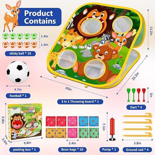 Animal Bean Bag Toss Game Toy Outdoor Toss Game, Family Party Party Supplies for Kids, Gift for Boys Birthday or Christmas for Toddlers Ages 3 4 5 6 Year Old thumbnail 5