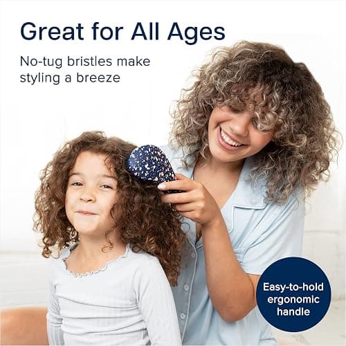 Crave Naturals Glide Thru Hair Brush - Detangler Brush for Curly, Straight, Wet or Dry Hair - Gentle Detangling Brushes for Adults, Kids, Toddlers - Hair Accessories for Women, 7.5"x3" - Terazzo thumbnail 5
