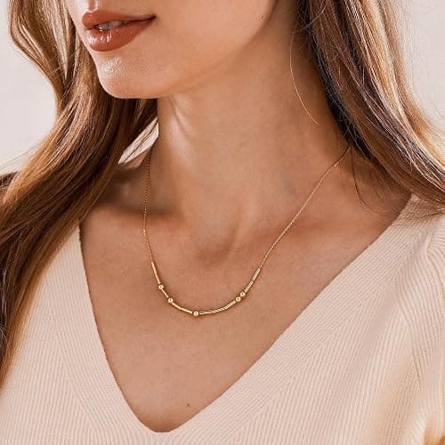 MYLONGINGCHARM Personalized Morse Code Necklace for Women, 18K Gold Plated Name Necklace, Morse Code Jewelry Gift for Her thumbnail 5