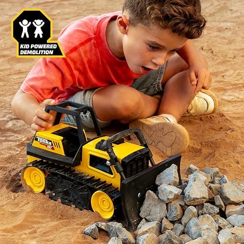 Tonka Steel Classics Bulldozer - Made with Steel & Sturdy Plastic, Yellow Toy Construction Truck, Boys and Girls, Kids, Toddlers, Ages 3+ thumbnail 6