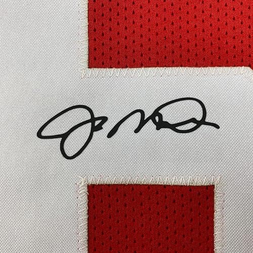 Facsimile Autographed Joe Montana San Francisco Red Reprint Laser Auto Football Jersey Size Men's XL thumbnail 3