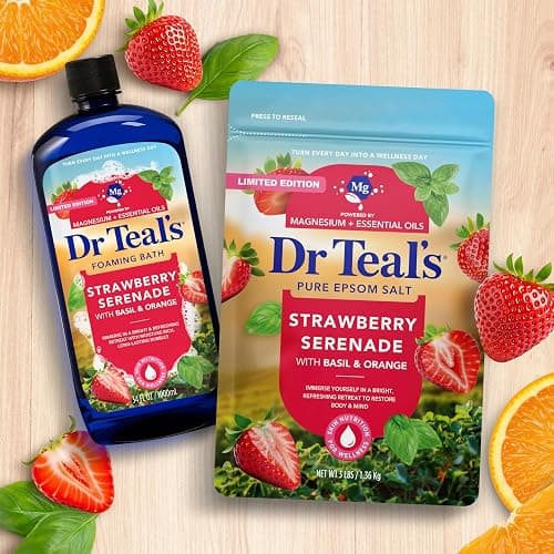 Dr Teal's Epsom Salt Magnesium Soak, Strawberry Serenade with Basil & Orange, 3 lbs thumbnail 6