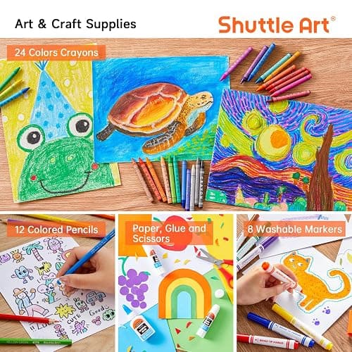 Shuttle Art 102 PCS Back to School Supplies Kit, School Supply Box for Grades K-5, School Supplies for Kids and Students, Including Pencils, Pens, Markers, Erasers, Notebooks, Folders and More thumbnail 4