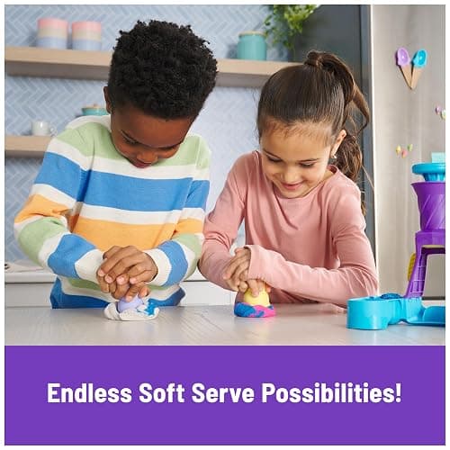 Kinetic Sand, Soft Serve Station with 14oz Play Sand (Blue, Pink & White), 2 Ice Cream Cones & 2 Tools, Sensory Toys, Stocking Stuffers for Kids Ages 3 and up thumbnail 7