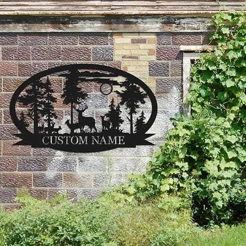 Personalized Deer Metal Cabin Sign | Custom Metal Sign | Personalized Camping Signs | Deer Hunter Gift | Custom Signs Outdoor Metal | Custom Family Name Sign | Cabin Decor | Porch Sign thumbnail 3